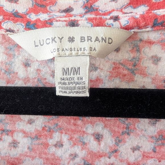 Lucky Brand Women's Round Neck Short Sleeve Ditsy Floral Top Size Medium - Picture 7 of 8